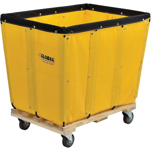 Global Industrial 12 Bushel, Yellow Vinyl Basket Bulk Truck, Unassembled, 36L x 26W x 33-1/2H 800356YL - main